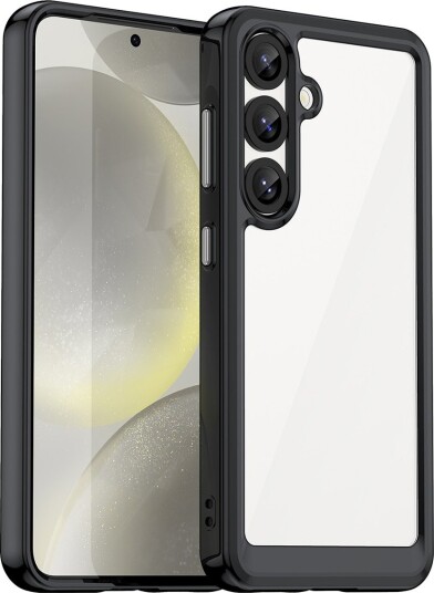 Hurtel Outer Space-etui for Samsung Galaxy S25 Edge-deksel med fleksibel ramme Svart
