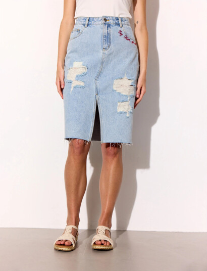 Hunkøn Kenna Denim Skirt Blue XXL