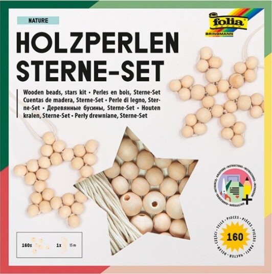 Folia Perlestjerne Hobbysett Med Treperler I Naturfarge