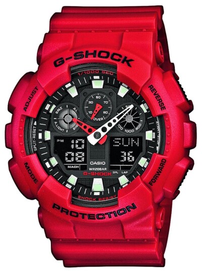 Casio Herreklokke GA 100B 4AER G Shock Sort/Resinplast Ø51.2 mm