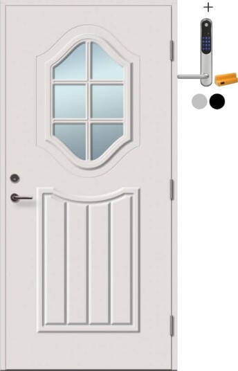 Ytterdør Tundøren Tun 400 Hvit med Yale Doorman Classic Home