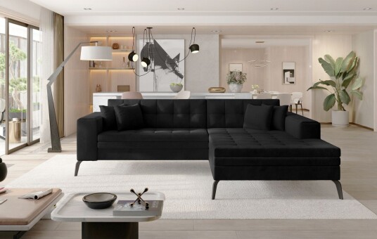 Solangis Divansofa Høyre Svart Solangis Divansofa Høyre Svart