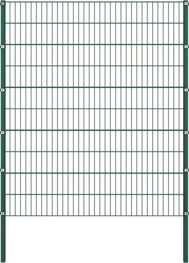 vidaXL Gjerdepanel med stolper jern 176,5x200 cm grønn