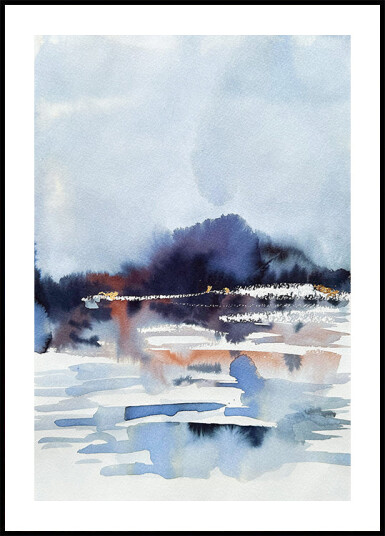 Misty Lake Reflections Plakat Plakat / 100x100cm
