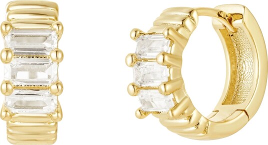 Sparkle Trio Huggie Hoops Gold