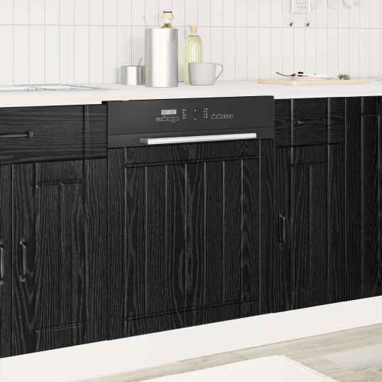 vidaXL Oppvaskmaskin-panel LUCCA Svart eik 60 x 1,5 x 57 cm