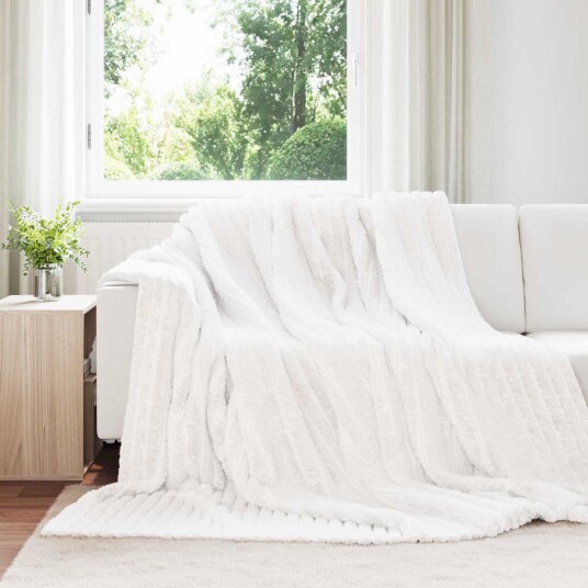 vidaXL Kastepledd 6 pcs Hvit 270 x 240 cm Fleece