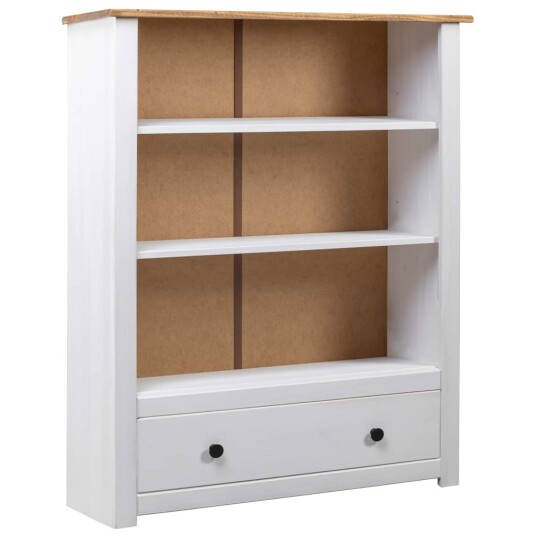  Bokhylle hvit 80x35x110 cm heltre furu Panama Range
