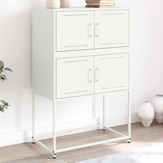 Skjenk hvit 68,5x38,5x107 cm stål 8721102633706