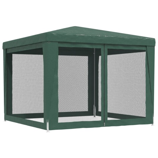 vidaXL Festtelt med 4 sidevegger av netting grønn 3x3 m HDPE vidaXL Festtelt med 4 sidevegger av netting grønn 3x3 m HDPE