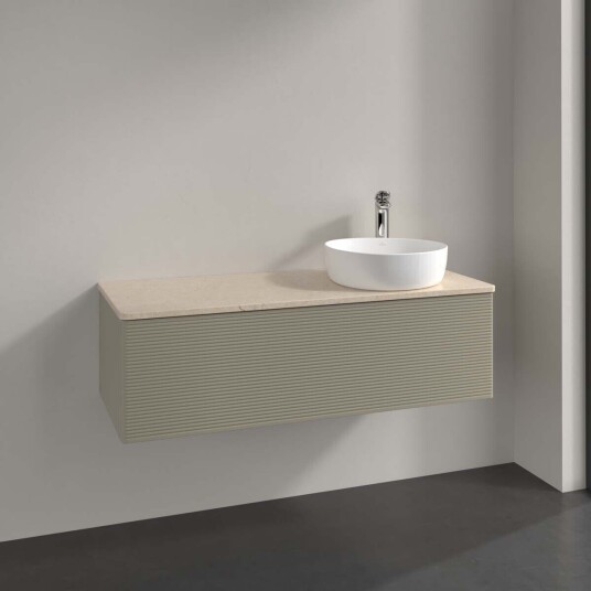 Villeroy & Boch Antao Servantskap med 1 skuff 120x50x36 cm m/lys Steingrå/Crème