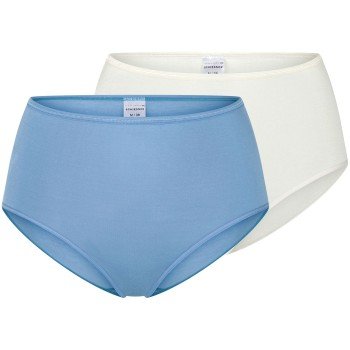 Schiesser Truser 2P Modal Essentials Midi Slips Hvit/Blå modal 38 Dame
