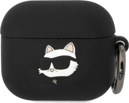 Karl Lagerfeld-Etui Til Apple Airpods 3 Kla3runchk Silikon Svart/Svart Choupette Head 3D