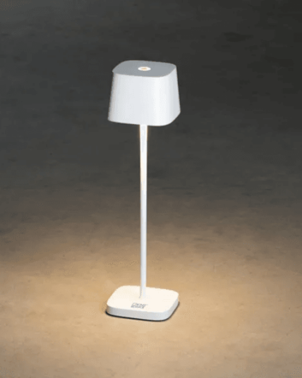 Trend Collection Capri bordlampe – oppladbar og dimbar, hvit 20,5 cm