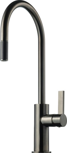 Kjøkkenbatteri Tapwell Arman ARM185 med Uttrekkbar Tut Børstet Black Chrome