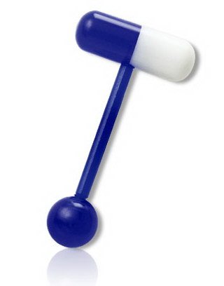 Utgått Pille Blå Tungepiercing