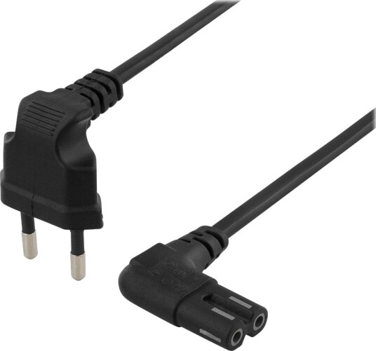 Deltaco Europlug til IEC 60320 C7 Strømkabel 2 m Svart Deltaco Europlug til IEC 60320 C7 Strømkabel 2 m Svart