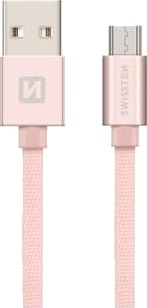 Swissten 71522105, 0,2 M, Usb A, Micro-Usb B, Usb 2.0, 0,48 Gbit/S, Rosegull