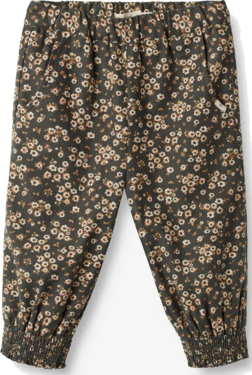 Wheat Trousers Sara Lined Black Coal Flowers (68 / 6 mnd)