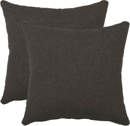 vidaXL Putetrekk 2 pcs HEERLEN Mørkegrå 50 x 50 cm Bouclé