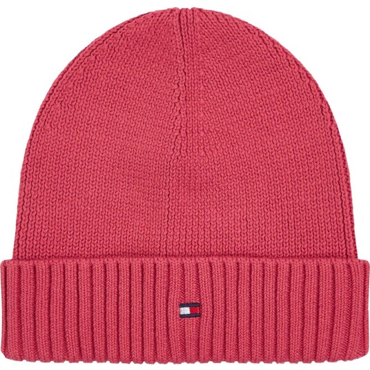 Tommy Hilfiger Heritage Pink Small Flag Beanie L-XL