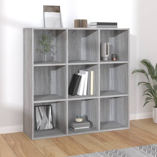 vidaXL Bokhylle gr? sonoma 98x30x98 cm