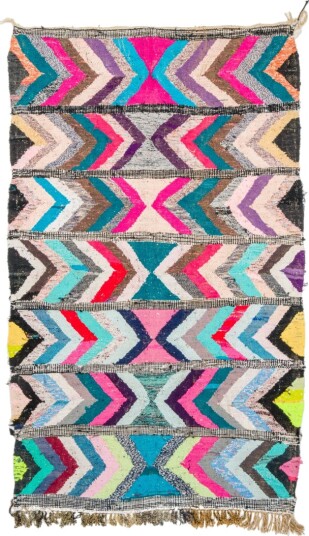 Marokkansk Boucherouite teppe 145 x 270 cm Størrelse: 145 x 270 cm