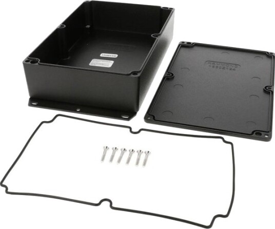 Hammond Electronics 1550Z124FBK 223 × 147 × 55 mm Trykkstøpt Aluminium Sort Kabinett