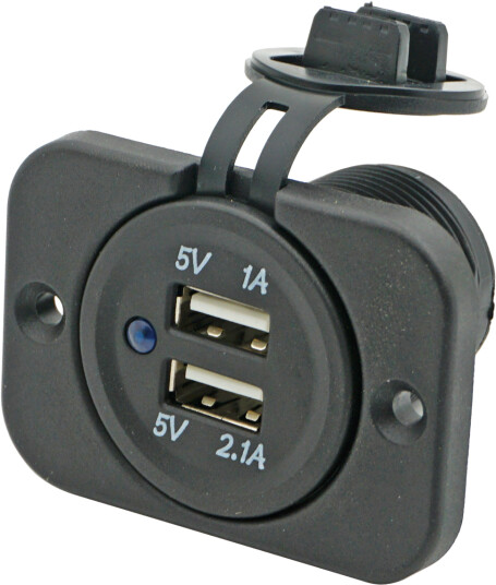USB uttak dobbel 12/24V