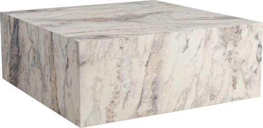 Rambabu Sofabord 90 cm - Hvit Marmor