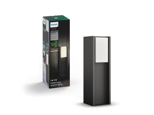 Philips Hue W Turaco Pidestall 1x9.5W Antrasitt - 60037 Philips Hue W Turaco Pidestall 1x9.5W Antrasitt - 60037