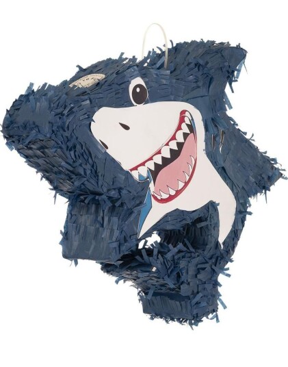 Blå og Hvit Hai Pinata 60x27x10 cm