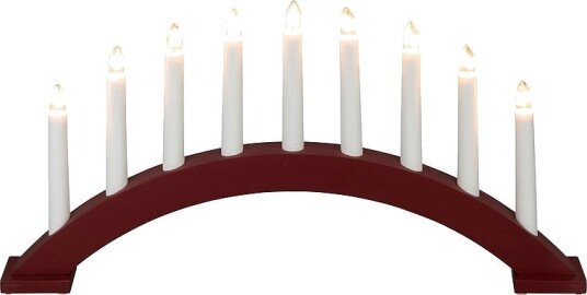 Konstsmide Lysestake i tre 9 pærer 25,5 cm Rød