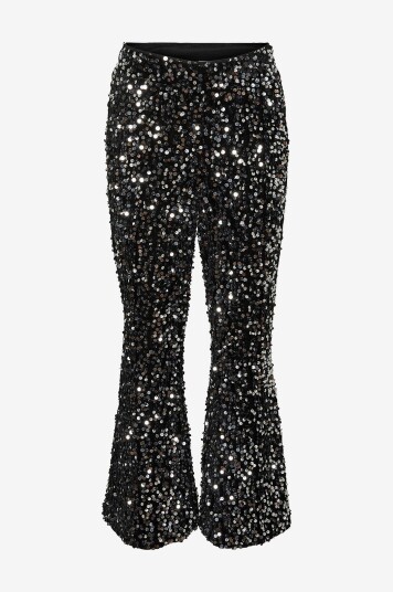Vero Moda Girl Paljettbukse vmBella Sequins HW Flared Pant Jrs Svart