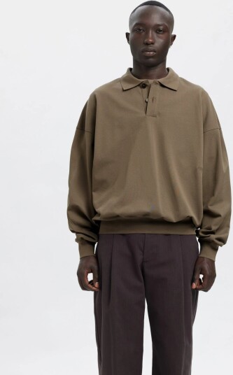Annarr Anrarchel Ls Polo Sweat Khaki green M
