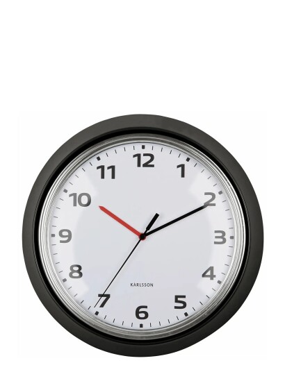 KARLSSON Wall Clock Modern Retro Black - Black - Ø 34 CM