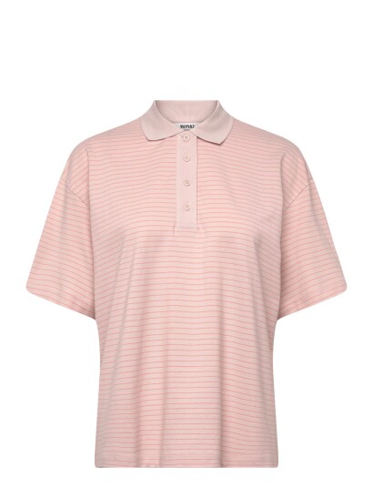 Monki Short Sleeved Polo T Shirt Pink XL