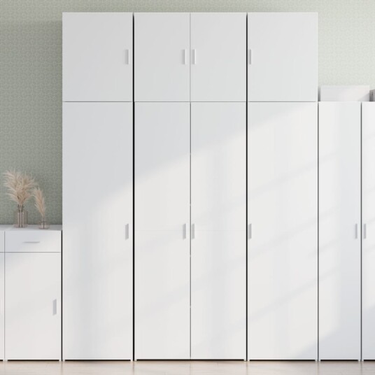  Highboard hvit 80x42,5x249 cm konstruert tre