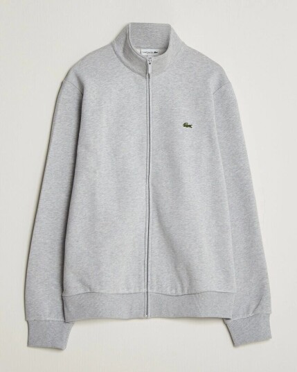 Lacoste Full Zip Sweater Silver Chine