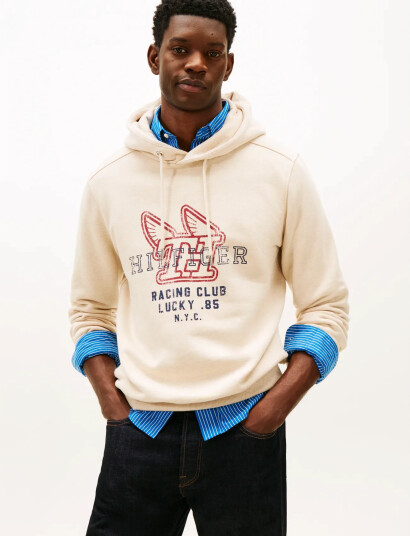 Tommy Hilfiger Modern Ath Graphic Hoody - Cream - M