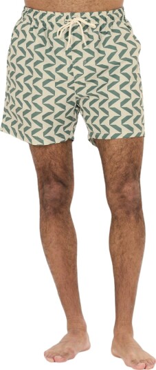 NOU Marcial Atelier Iconic Badeshorts Herre Grønn/Hvit L