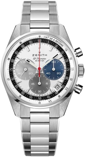 Zenith Herreklokke 03.3200.3600 69.M3200 El Primero Hvit/Stål Ø38 mm