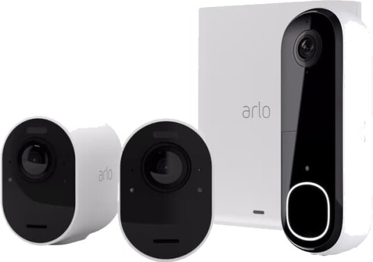 Arlo Ultra 2 4K (2-pk) + Arlo 2K Videodørklokke Sett