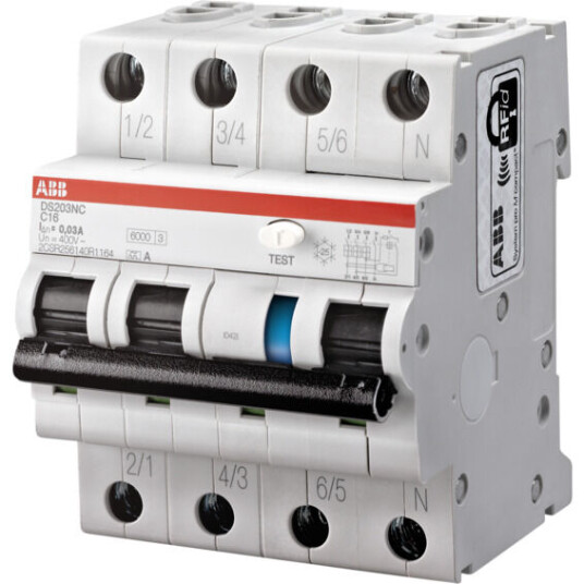 ABB Jordfeilautomat DS203NC 4p B20A/100mA ABB - 1683587