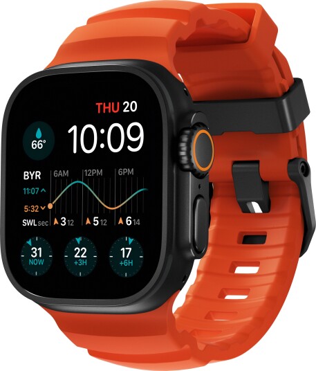 Nomad Rocky Point Silikonerem til Apple Watch 49/45/44/42mm Orange/Sort Nomad Rocky Point Silikonerem til Apple Watch 49/45/44/42mm Orange/Sort