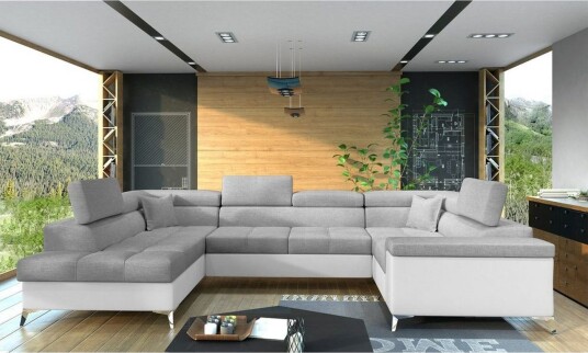 Hjørnesofa Eltap Thiago 342x208x88 cm Sawana 21 Soft 17 Grå Venstre