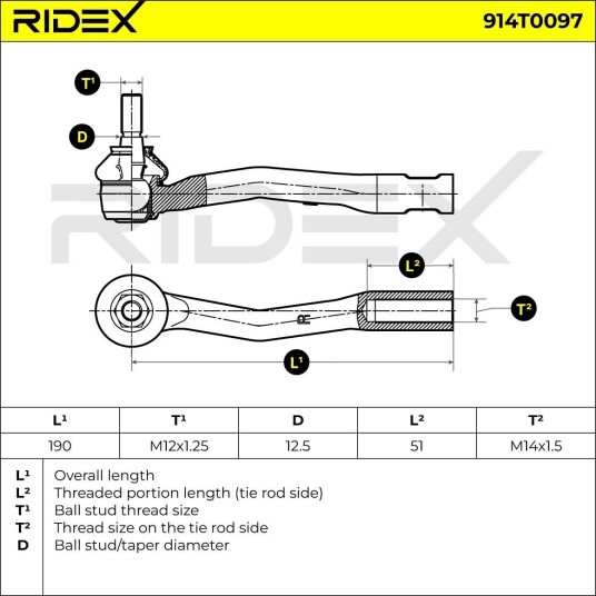 RIDEX 914T0097 Endeledd