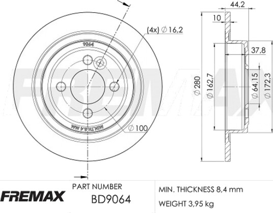 Bremseskive FREMAX BD-9064
