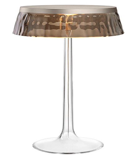 Flos Bon Jour Bordlampe Matt Bronse Kropp og Røykfarget Skjerm Flos Bon Jour Bordlampe Matt Bronse Kropp og Røykfarget Skjerm