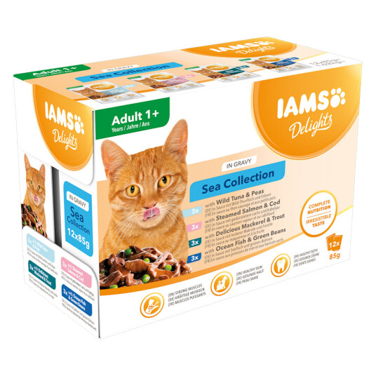 IAMS Delights Våtfor til Katt - Sjøsamling 12 x 85 g
